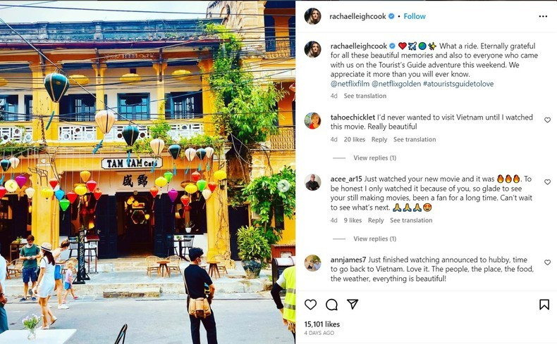 Photo du compte Instagram de l’actrice Rachael Leigh Cook. Photo : NDEL.