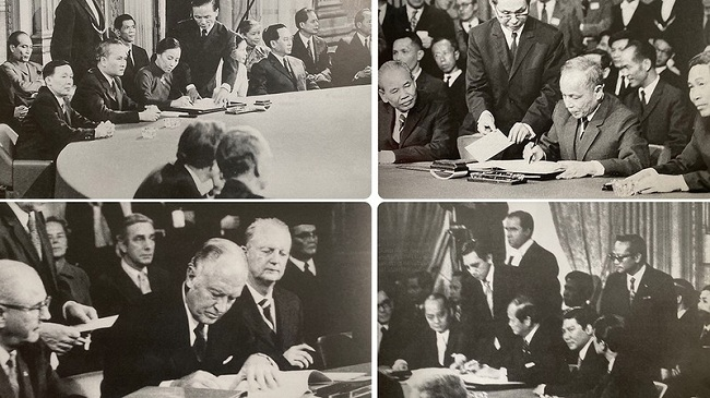 « Les Accords de Paris ont constitué un jalon majeur vers la fin du conflit et vers la réunification du Vietnam. » « Les Accords de Paris ont constitué un jalon majeur vers la fin du conflit et vers la réunification du Vietnam. »