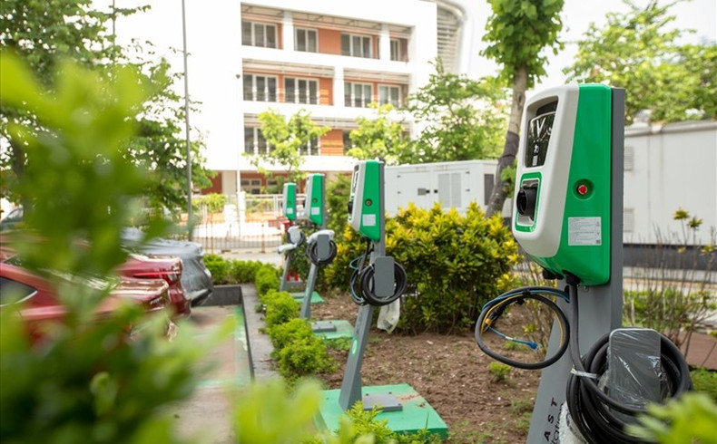 Borne de recharge pour véhicule électrique. Photo : VinFast. Borne de recharge pour véhicule électrique. Photo : VinFast.