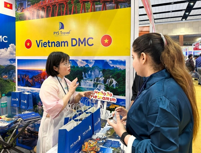 Les entreprises vietnamiennes font la promotion du tourisme en Inde. Photo : VOV.