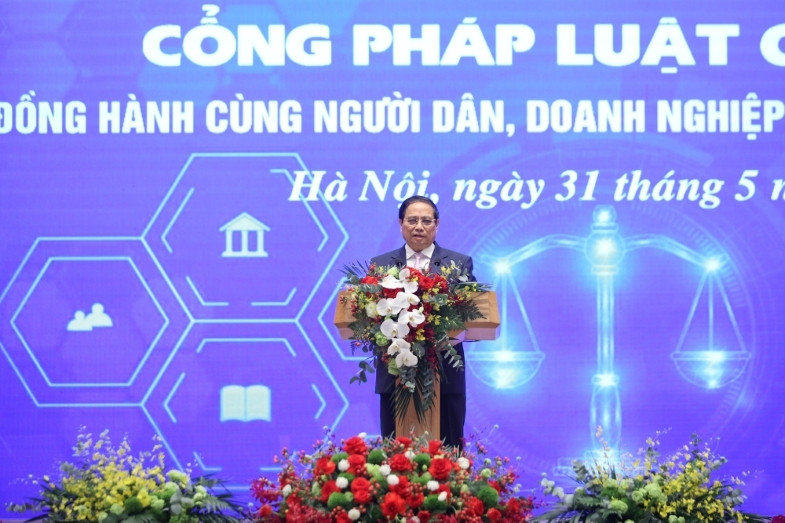 Le Premier ministre Pham Minh Chinh s'exprime lors de l'événement. Photo : VGP.