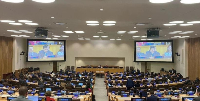 L'ambassadeur Dang Hoang Giang, chef de la Mission permanente du Vietnam auprès des Nations Unies, s'exprime lors d'une conférence des Nations Unies sur la lutte contre le trafic illicite d'armes. Photo : VNA. L'ambassadeur Dang Hoang Giang, chef de la Mission permanente du Vietnam auprès des Nations Unies, s'exprime lors d'une conférence des Nations Unies sur la lutte contre le trafic illicite d'armes. Photo : VNA.