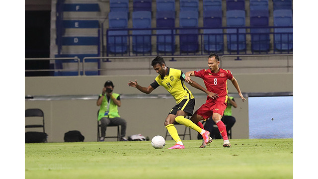 Les meilleures photos des footballeurs vietnamiens lors de leur match contre la Malaisie ảnh 3