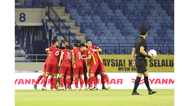 Les meilleures photos des footballeurs vietnamiens lors de leur match contre la Malaisie ảnh 1