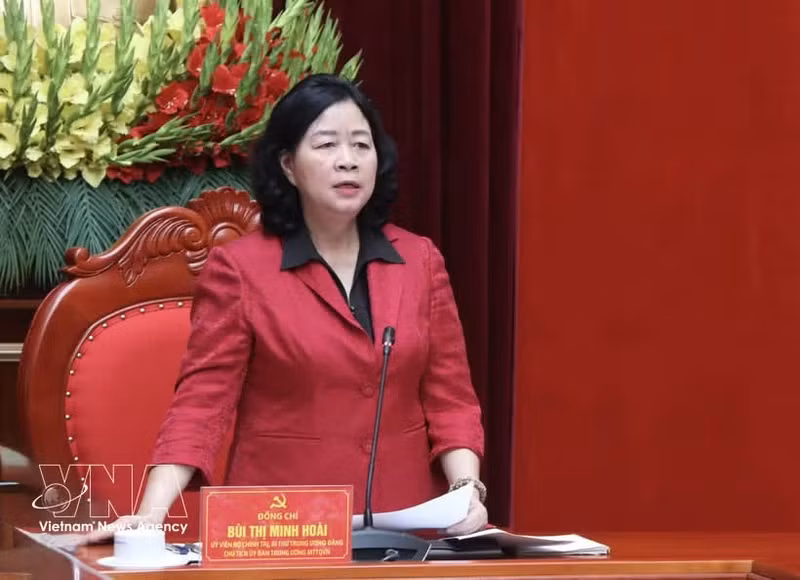Bui Thi Minh Hoai, présidente du Comité central du Front de la Patrie du Vietnam. Photo : VNA.