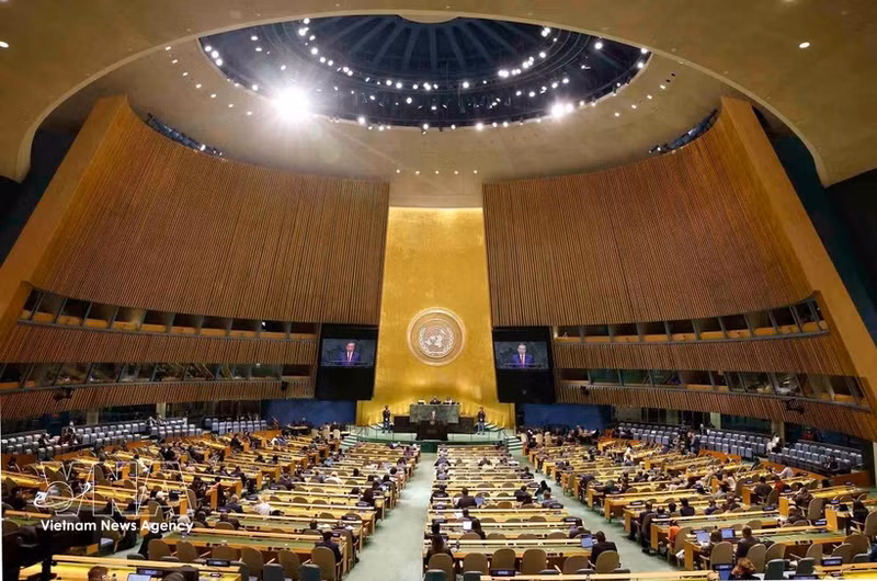 Le secrétaire général et président To Lam prend la parole lors du débat général de haut niveau de la 81e session de l'Assemblée générale des Nations Unies. Photo : VNA.
