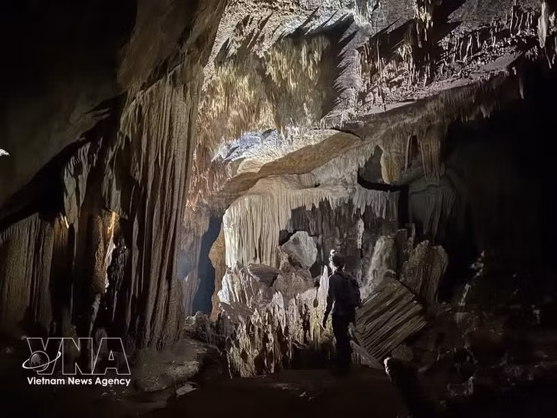 Dans la grotte de Chac Den, récemment découverte dans le parc national de Phong Nha-Ke Bang, dans la province de Quang Tri. Photo : VNA.