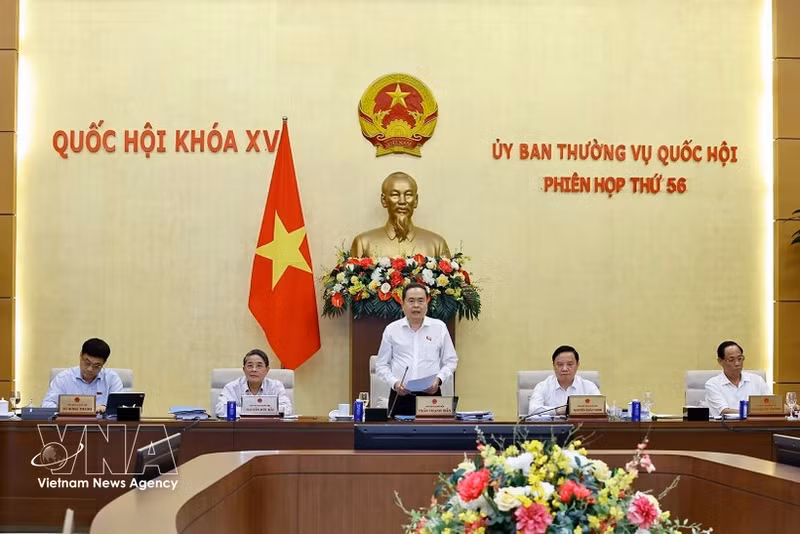 Le président de l'Assemblée nationale, Tran Thanh Man, à la réunion. Photo : VNA.