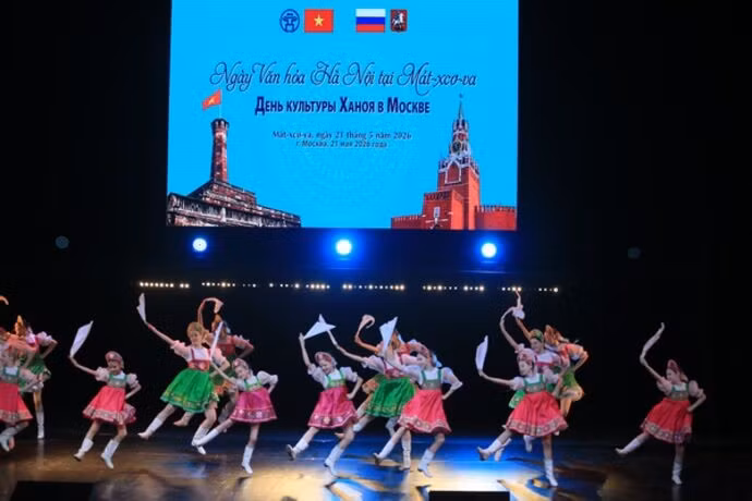 Spectacle de danse d’enfants russes lors de la Journée de la culture de Hanoï à Moscou, tenue le 21 mai 2026. Photo : VNA.