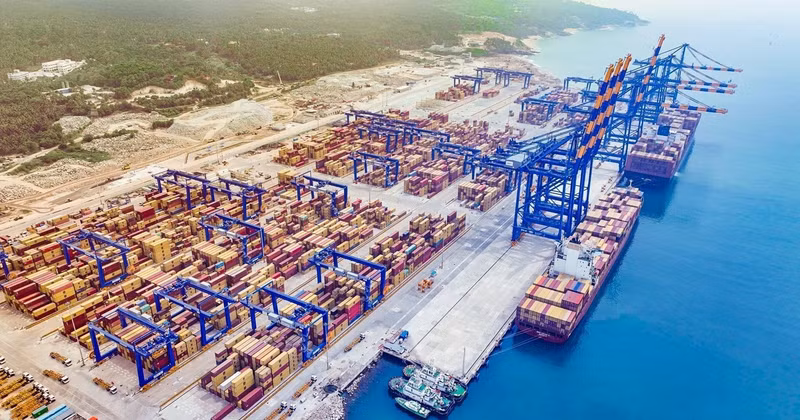 Port de fret à Thiruvananthapuram, en Inde. Photo : ANI.