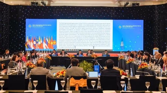 Réunion ministérielle du Numérique de l'ASEAN avec quatre partenaires (Chine, États-Unis, R. de Corée, Inde (ADGMIN+), à Hanoï le 16 janvier 2026. Photo : VNA.