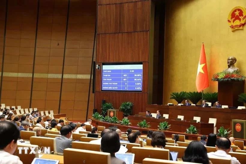 L’Assemblée nationale adopte une résolution portant sur l’expérimentation de certains mécanismes et politiques spécifiques en faveur du développement du logement social. Photo : VNA.