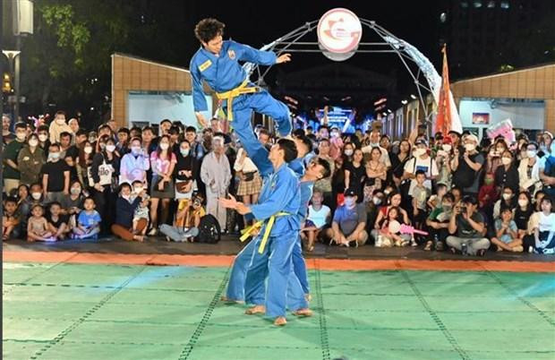 Une performance d'art martial. Photo : VNA. Une performance d'art martial. Photo : VNA.
