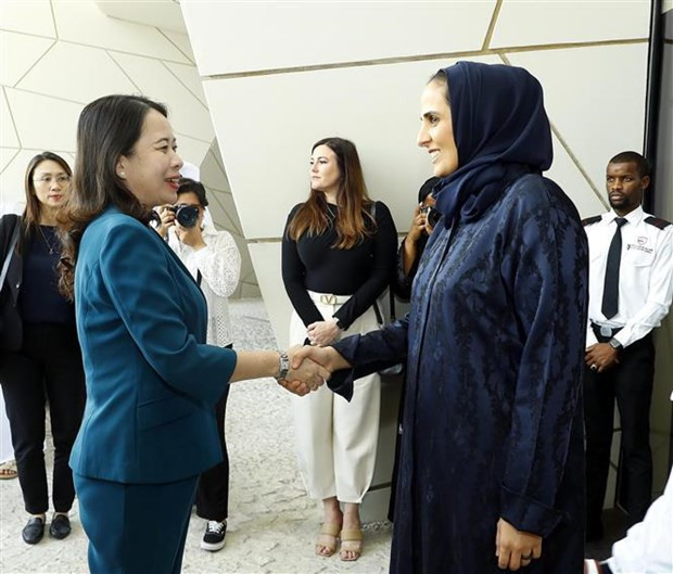 La Vice-Présidente vietnamienne, Vo Thi Anh Xuân, et la cheikha Al-Mayassa bint Hamad Al-Thani. Photo: VNA La Vice-Présidente vietnamienne, Vo Thi Anh Xuân, et la cheikha Al-Mayassa bint Hamad Al-Thani. Photo: VNA