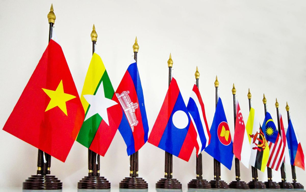 Drapeaux des pays membres de l'ASEAN. Photo : moit.gov.vn