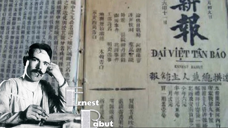 Le journal Dại Viêt Tân Bao et son fondateur Ernest Babut. Photo : Centre des Archives Nationales I