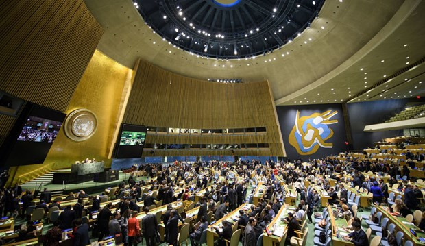 Le 11 octobre 2022, le Vietnam a été élu membre du Conseil des Droits de l'homme des Nations Unies pour le mandat 2023-2025, lors de la 77e session de l'Assemblée générale des Nations Unies à New York des Etats-Unis. Photo : VNA.