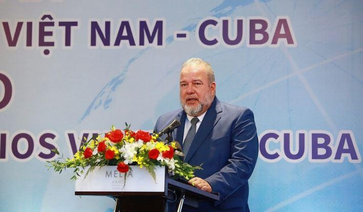 Le Premier ministre cubain, Manuel Marrero Cruz, lors du forum. Photo:Congthuong Le Premier ministre cubain, Manuel Marrero Cruz, lors du forum. Photo:Congthuong