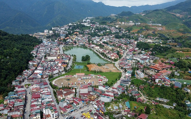Sapa vu d'en haut. Photo : toquoc.vn