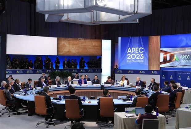 Vue d’ensemble de la 30e Conférence des dirigeants économiques de l’APEC à San Francisco, aux États-Unis. Photo : VNA. Vue d’ensemble de la 30e Conférence des dirigeants économiques de l’APEC à San Francisco, aux États-Unis. Photo : VNA.