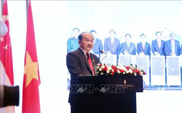 Le consul général de Singapour à Hô Chi Minh-Ville, Roy Kho Ngee Seng, lors de la cérémonie à Hô Chi Minh-Ville, le 16 août. Photo : VNA.