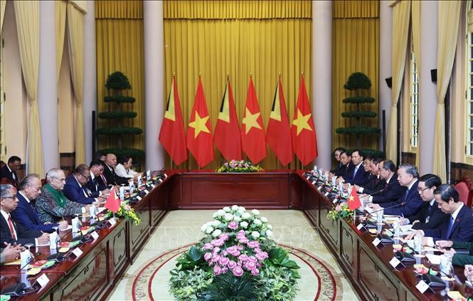 Le président Tô Lâm s&apos;entretient ce jeudi 1er août à Hanoi avec le président du Timor Leste José Ramos-Horta. Photo : VNA.