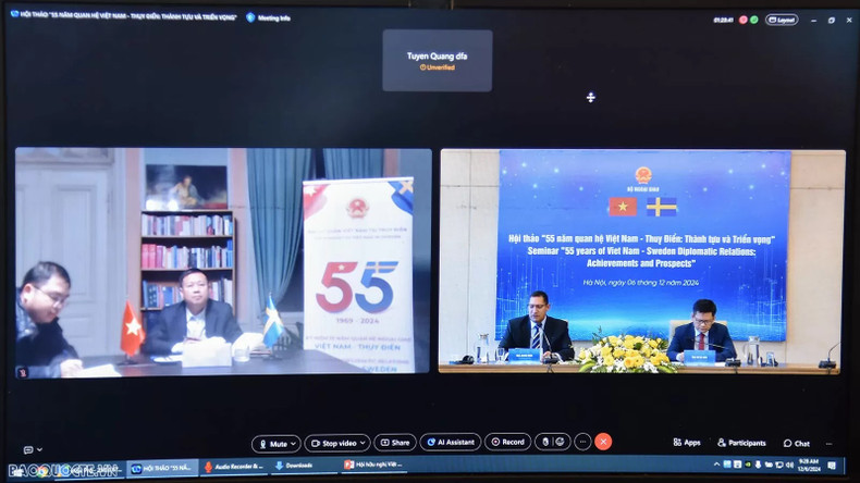 Une participation en ligne de l’ambassade du Vietnam en Suède. Photo : baoquocte