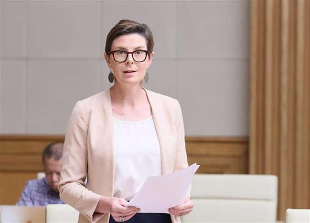 Angela Pratt, représentante de l'Organisation mondiale de la santé (OMS) au Vietnam, présente à la conférence. Photo: VNA