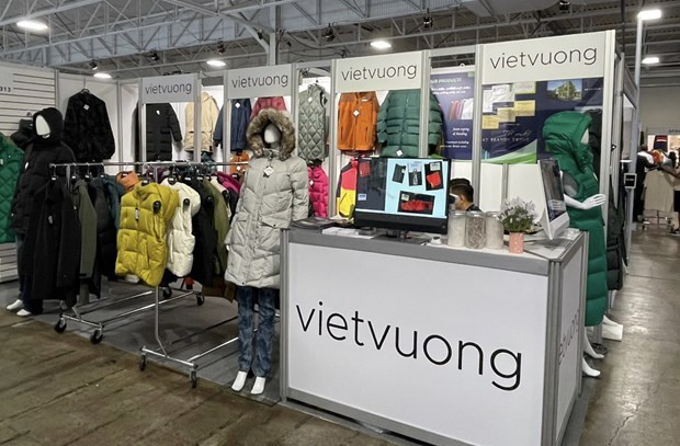 Le stand de Viet Vuong au salon Apparel Textile Sourcing Canada 2023. Photo : Vietnam+