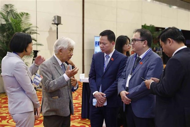 Les délégués à la 9e Conférence mondiale des jeunes parlementaires à Hanoi. Photo: VNA
