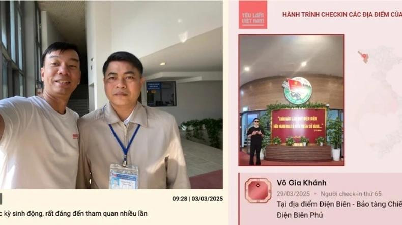 Les visiteurs partagent leurs moments sur le site web du projet « Yêu lắm Việt Nam ». Les visiteurs partagent leurs moments sur le site web du projet « Yêu lắm Việt Nam ».
