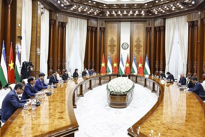 Lors de l'entrevue. Photo : VNA.