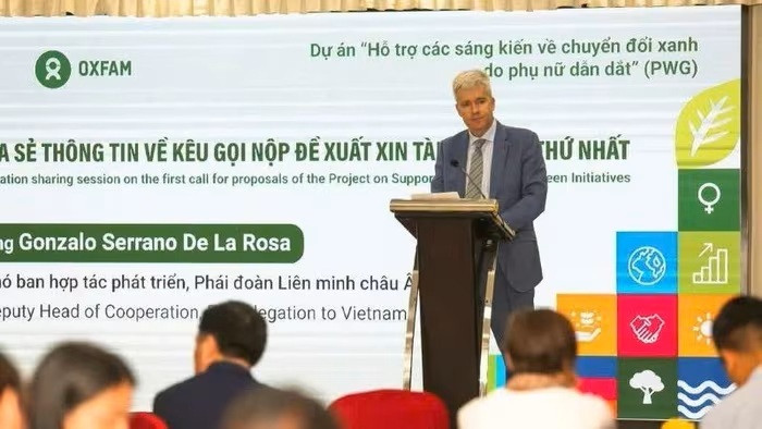 M. Gonzalo Serrano, chef adjoint de la coopération au développement de l’Union européenne au Vietnam, s’est exprimé lors du lancement du projet à Hanoï.