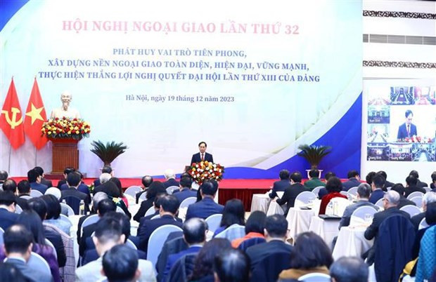 Le ministre vietnamien des Affaires étrangères, Bùi Thanh Son, prend la parole. Photo : VNA.