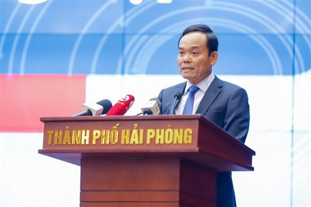 Le Vice-Premier ministre vietnamien, Trân Luu Quang, lors de l'événement. Photo : VNA.