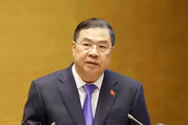 Le vice-Premier ministre permanent Pham Gia Tuc présente un rapport détaillé sur la résolution n° 10-NQ/TW du Bureau politique. Photo : VNA.