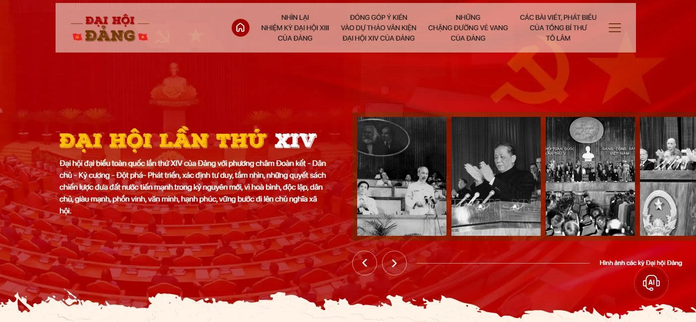 Le Journal Nhân Dân lance le site électronique thématique «Parti communiste du Vietnam – XIVᵉ Congrès national» à l'adresse https://daihoidangtoanquoc.vn. dhd-chuyen-trang-1403x650.jpg