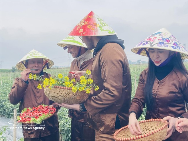 Des ambassadeurs du tourisme vert dans le cadre du programme de l'agrotourisme. Photo : VNA
