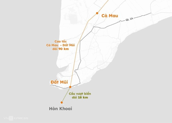 Distance entre Hon Khoai et le continent. Infographie : Hoang Thanh. Distance entre Hon Khoai et le continent. Infographie : Hoang Thanh.