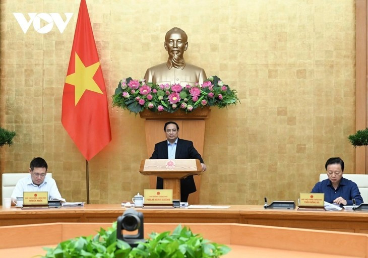 Le Premier ministre Pham Minh Chinh s’exprime. Photo : Lai Hoa/VOV. Le Premier ministre Pham Minh Chinh s’exprime. Photo : Lai Hoa/VOV.