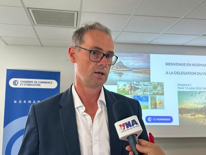Vincent Laudat, Président de la Chambre de Commerce et d’Industrie (CCI) Normandie. Photo : VNA. Vincent Laudat, Président de la Chambre de Commerce et d’Industrie (CCI) Normandie. Photo : VNA.