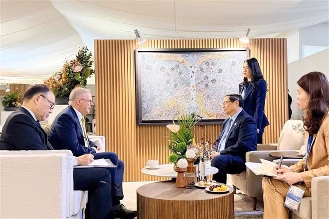 Rencontre entre les Premiers ministres vietnamien et australien. Photo: VNA