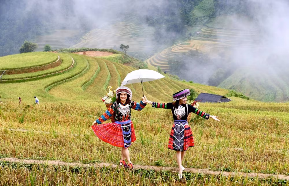 Mu Cang Chai inondé de la couleur jaune de rizières en terasse ảnh 7