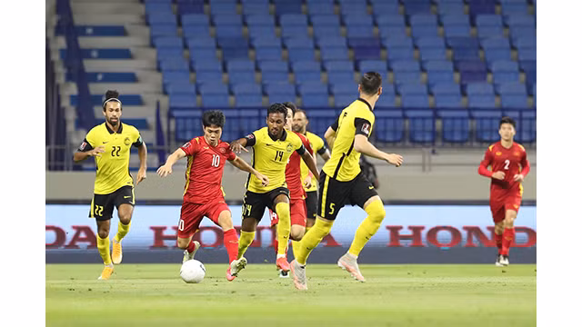 Les meilleures photos des footballeurs vietnamiens lors de leur match contre la Malaisie ảnh 4