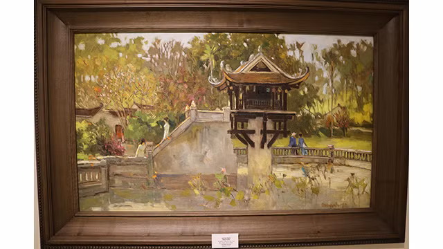 Exposition de peintures sur la capitale Hanoi ảnh 8
