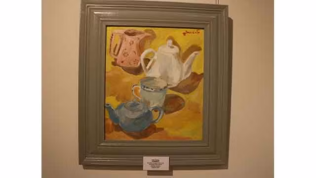 Exposition de peintures sur la capitale Hanoi ảnh 2