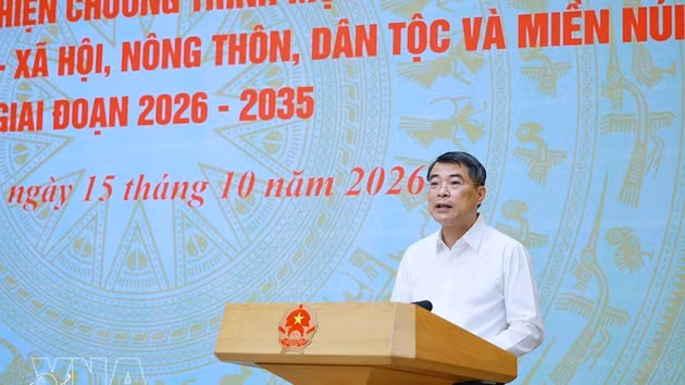 Le Premier ministre Lê Minh Hung s’exprime lors de la conférence de lancement du programme cible national 2026–2035. Photo : VNA. 