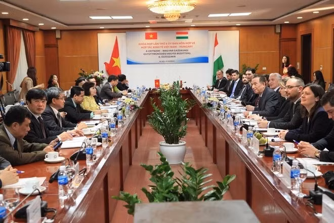 La 6e réunion du Comité mixte Vietnam - Hongrie sur la coopération économique à Hanoï. Photo : VNA.