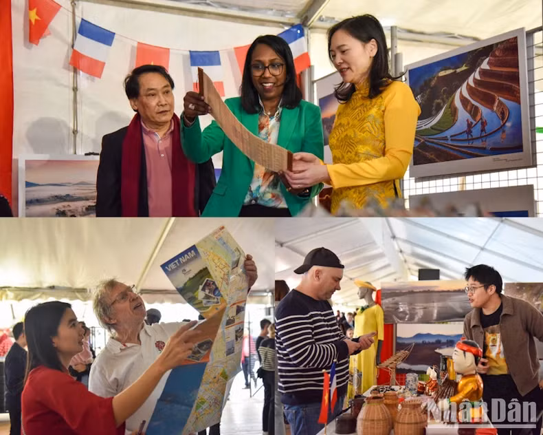Le stand du Vietnam a attiré l'attention de nombreux amis internationaux. Photo : nhandan.vn