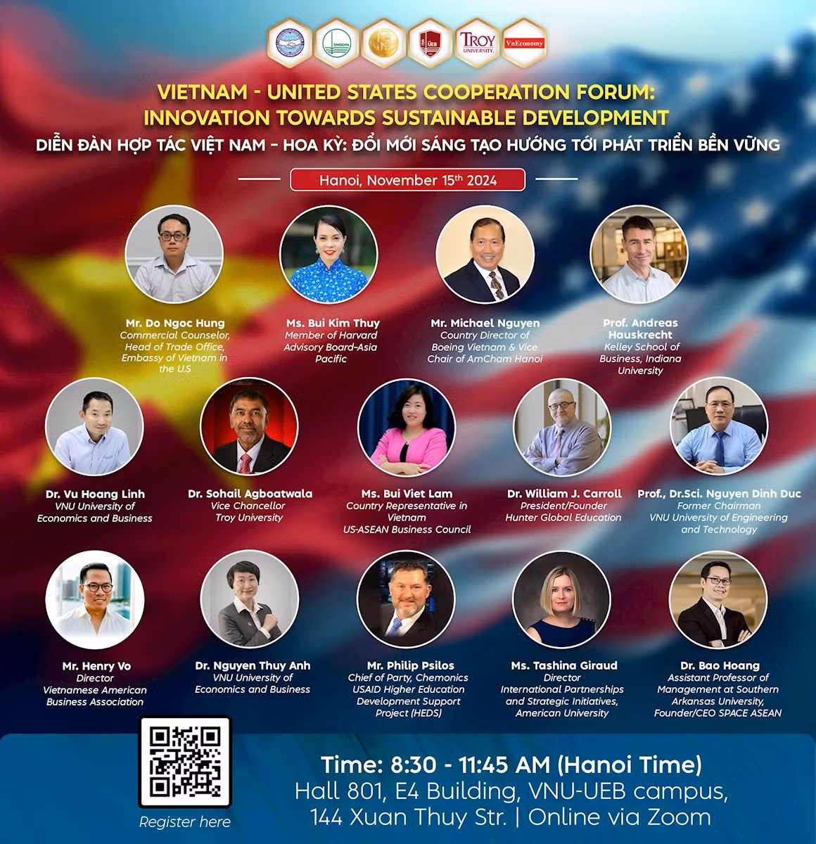 Le Forum de coopération Vietnam – États-Unis permettra de créer une base solide pour promouvoir la coopération vietnamo-américaine dans les domaines de l’économie, de l'innovation, de l’éducation, des sciences et des technologies, contribuant ainsi à approfondir le partenariat stratégique intégral entre les deux pays pour la paix, la coopération et le développement durable commun.